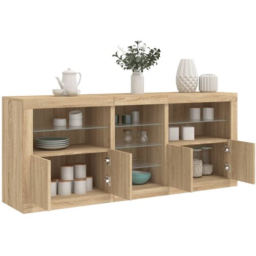  The Living Store Komoda z LED lučkami sonoma hrast 181,5x37x67 cm - Komoda, (21442375) Cene