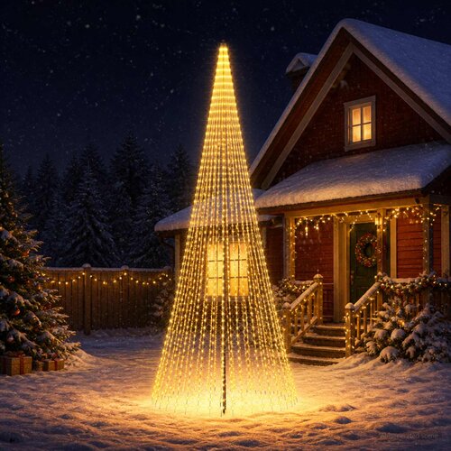  LED božićno drvce 500 LED lampica Topla bijela Željezo Slike