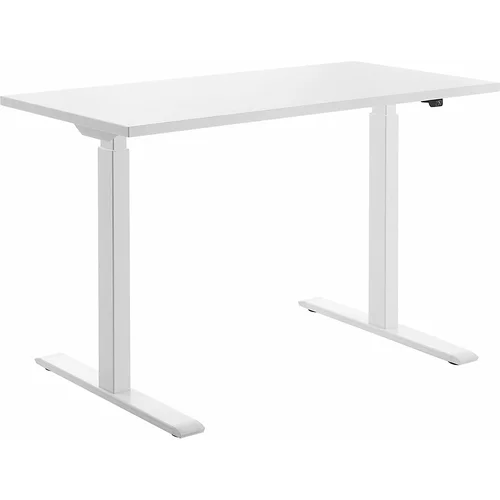 Top Star Pisalna miza z električno nastavitvijo višine, ŠxG 1200 x 600 mm, bela plošča, belo ogrodje