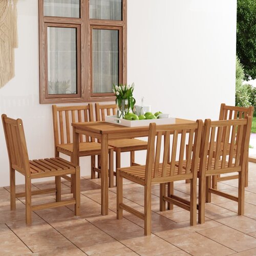  7-delni vrtni jedilni komplet 120x70 cm masivni tikov les, (5000293984) Slike