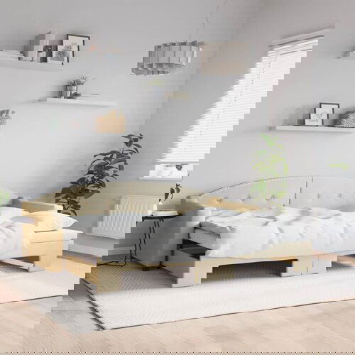 vidaXL Izvlečna dnevna postelja temno krem 80x200 cm blago Cene