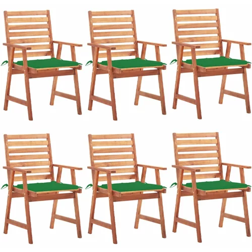  vrtne blagovaonske stolice s jastucima 6 kom od bagremovog drva