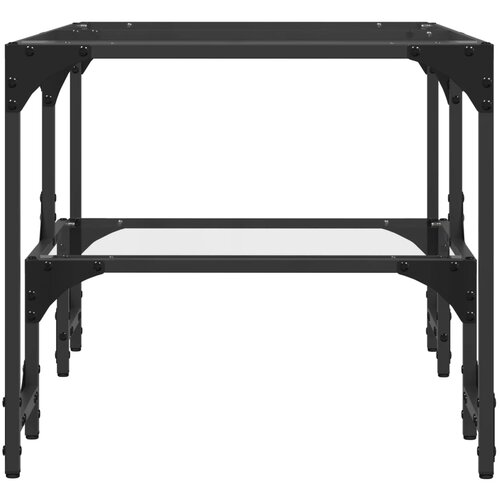  Stolić s prozirnom staklenom povr&amp;scaron;inom 98,5x50x45 cm čelik Slike
