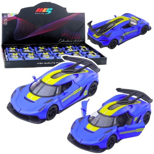 SPORTS Car Metal Race Drive Opening Doors Blue 1:32 Cene
