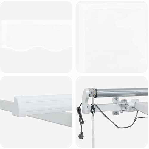  Skrovita tenda Bijelo 500 &amp;times; 350 cm Poliester i metal Slike