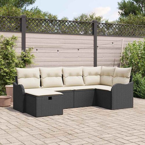  Sjedeća garnitura za vrt 6 kom. Poli ratan Smeđa 232,5 x 122,5 x 85 cm Slike