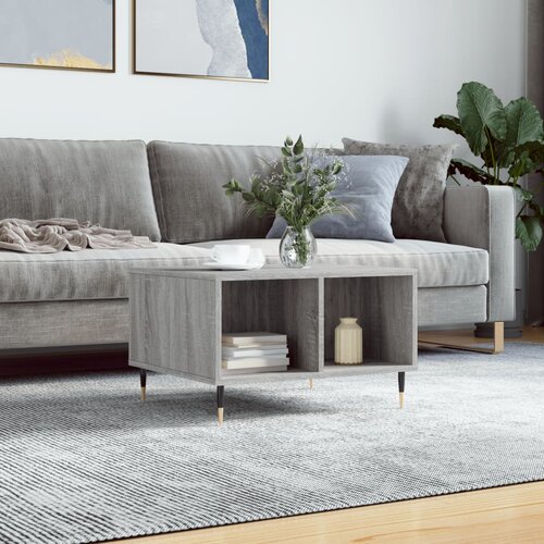 vidaXL Klubska mizica siva sonoma 60x50x36,5 cm inženirski les Cene
