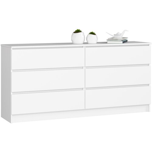 AKORD Komoda, 6 Predalov, Bela, (5000332217) Cene