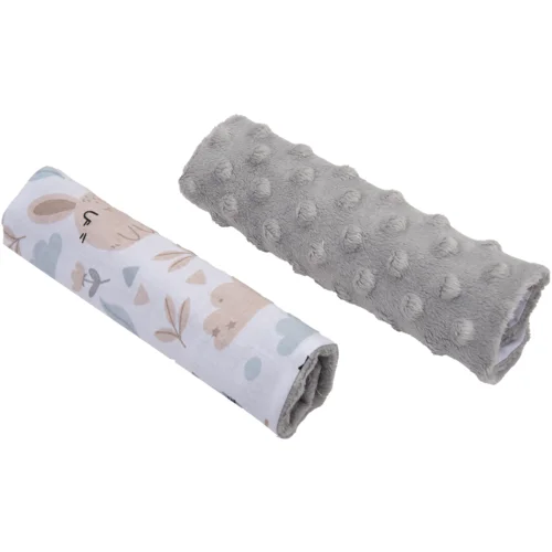 Medi Partners Stroller belt protectors (2 pcs.) cotton + minky – Polana + gray minky