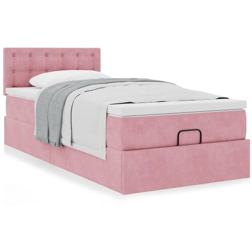 vidaXL Otomanski okvir kreveta s madraca ružičasti 80x200cm baršunasti Cene