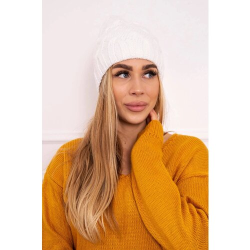 Kesi Cap with fleece Agnieszka K239 white Cene