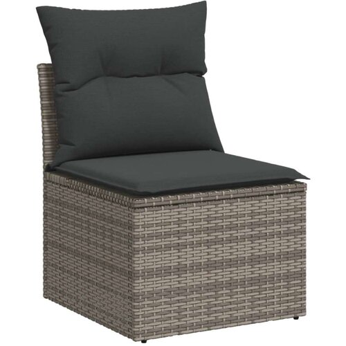 VidaXL 8-dijelni set vrtnih sofa od poliratana s jastucima sivi Slike