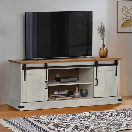 vidaXL TV ormarić HALDEN 2 klizna vrata bijeli 150x40x60 cm puno drvo Cijene