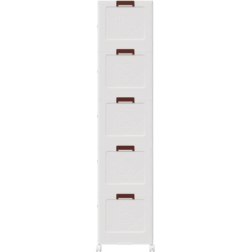  Složiva kutija za pohranu s kotačima 5nivoa 75 L 64x40x179 cm Slike