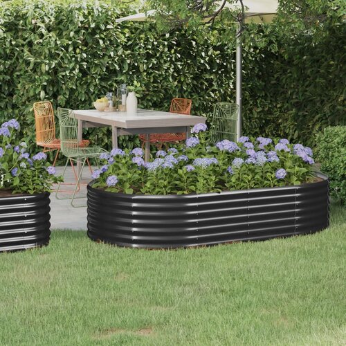 vidaXL visoka greda iz prašno premazanega jekla 175x100x36 cm antracit Cene