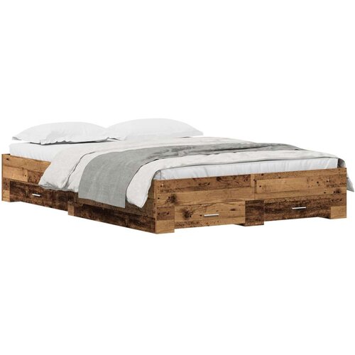  Krevet s ladicama Staro drvo Konstruirano drvo 140 x 200 cm Cijene