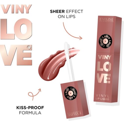 Eveline Cosmetics VINY LOVE Vinyl Lip Liquid dolgoobstojna tekoča &amp;scaron;minka odtenek 01 4 ml Slike