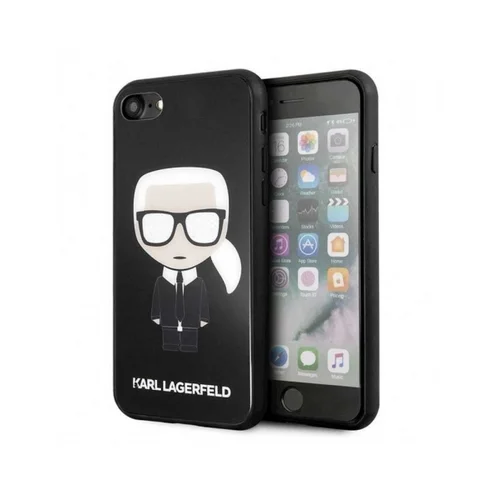 Karl Lagerfeld KLHCI8DLFKBK za iphone 7 / 8 / se 2 (2020) črna trda zaščita - double glass layer karl glitter