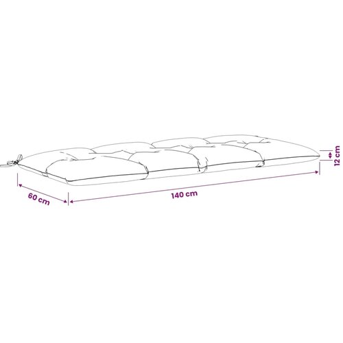  Jastučići za klupe VIANEN 2 kom. 100% poliester Antracit - Antracit 140 x 60 x 12 cm Slike