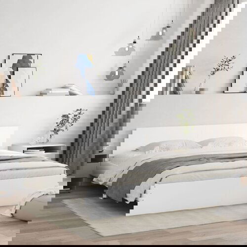  Okvir kreveta s uzglavljem bijeli 200 x 200 cm Slike
