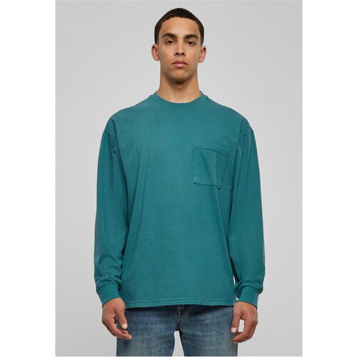 Urban Classics Pigment-dyed long-sleeved pocket teal Slike