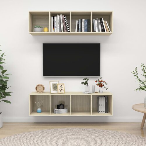  Zidni TV ormarići 2 kom boja hrasta sonome konstruirano drvo Cijene