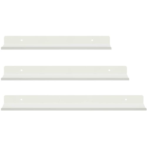  Lebdeća polica Zidne 3 pcs Bijeli 40 x 9 x 2,5 cm Čelik Slike