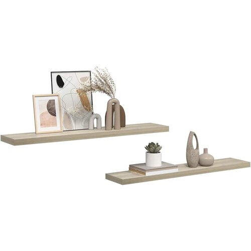  Plutajuće zidne police 2 kom boja hrasta 120x23,5x3,8 cm MDF Slike