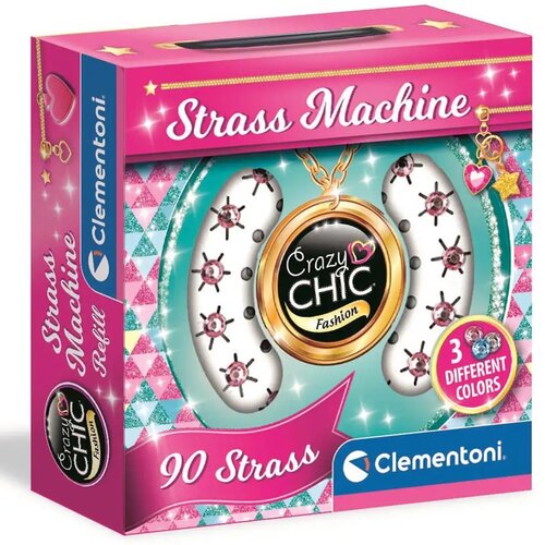 Clementoni Crazy Chic: Punjenje strass kamenčićima, set od 90 komada za punjenje strass kamenčićima za stroj - Cijene