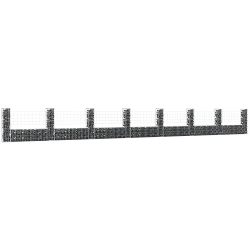 VidaXL Gabion ko&amp;scaron;ara U-oblike z 8 stebri železo 860x20x100 cm Slike