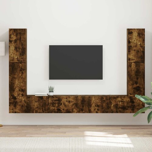  Set TV komoda 8 pcs Dimljeni hrast Konstruirano drvo Cene