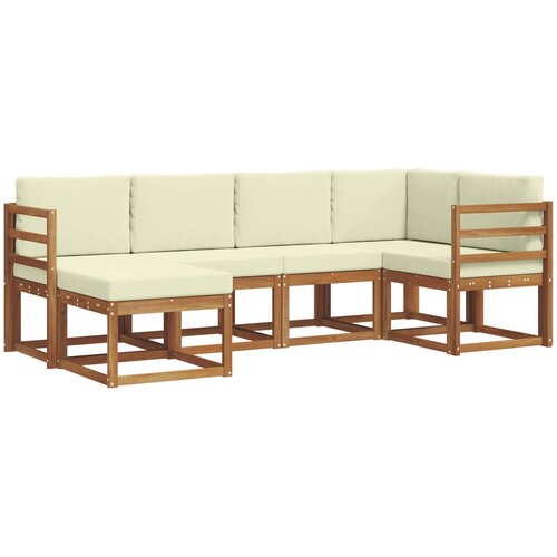  Set vanjskih sofa 6 kom. Prirodna i krem Smeđa 245 x 126,5 x 73 cm Slike