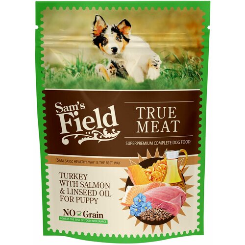 Sams Field Dog Vrećica Puppy ćuretina, losos i laneno ulje, potpuna vlažna hrana za štence 260g Slike