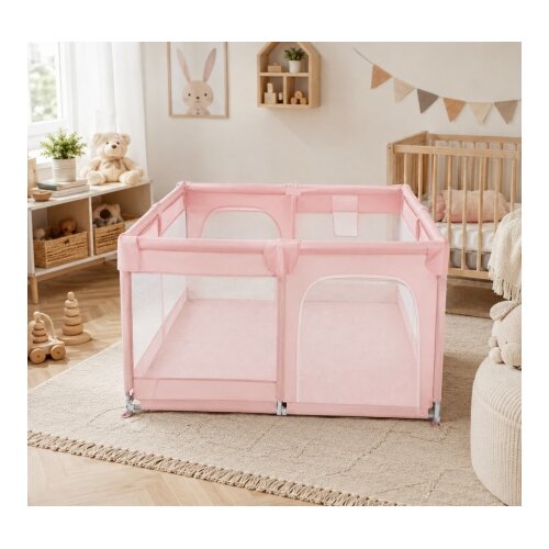 Delunaro dečija ogradica za igru sa dodatnom za&amp;scaron;titom 150x180x65cm ( KLK2612-Light-Pink ) Slike