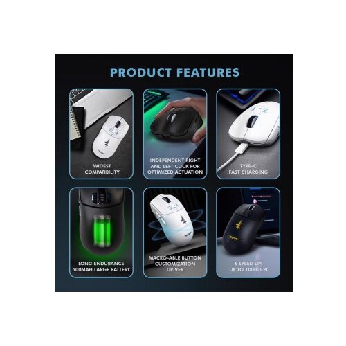 Armaggeddon Mirage V Wireless/BT Gaming Mouse Black Cene
