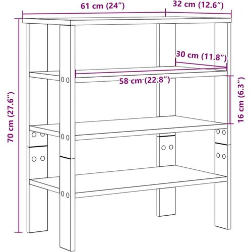 VidaXL stalak za cipele crni 61x32x70 cm od konstruiranog drva Slike