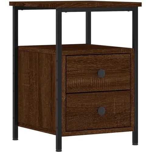 Maison Chic Nočna omarica - Nočna miza rjav hrast 34x35,5x50 cm inženirski les, (21690455) Cene