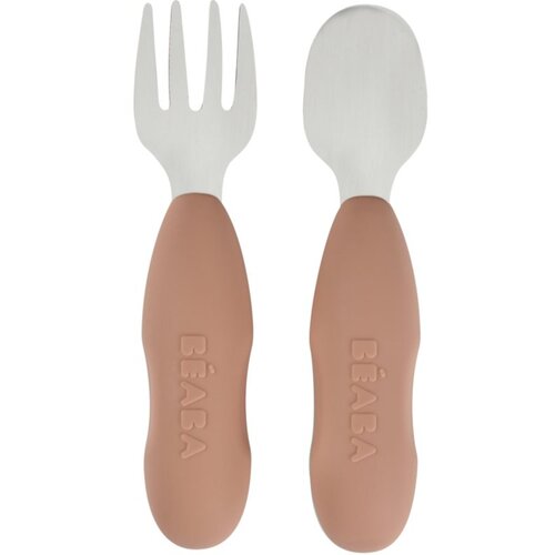 Beaba Stainless Steel Pre-Cutlery pribor Praline 10m+ 2 kom Slike