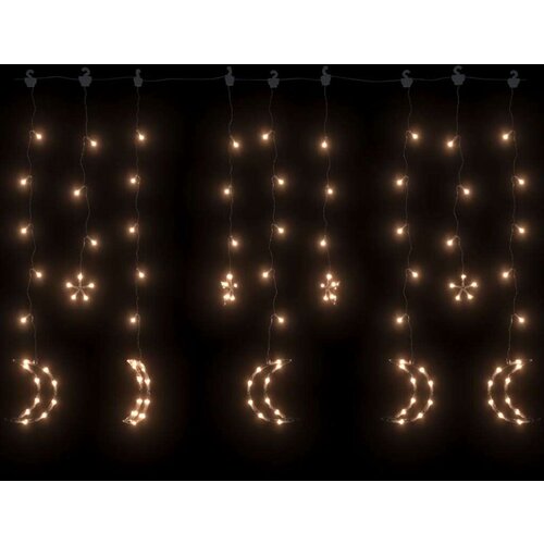 VidaXL vilinska svjetla u obliku zvijezda i mjeseca 138 led bijela Slike