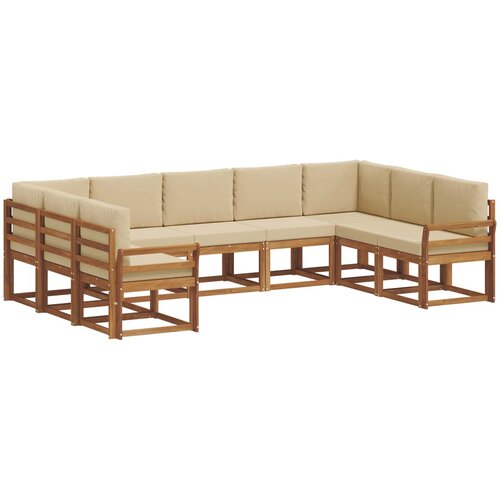  Set vanjskih sofa 9 kom. Prirodna i bež Smeđa 304 x 190,5 x 73 cm Slike