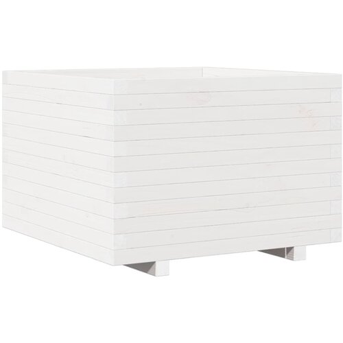 VidaXL Vrtno cvetlično korito belo 70x70x49,5 cm trdna borovina, (21317207) Slike