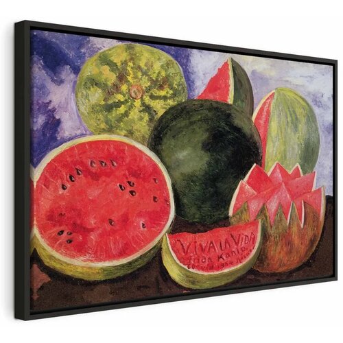 Slika - Frida Kahlo – Viva la Vida 90x60 U crnom drvenom okviru Cene