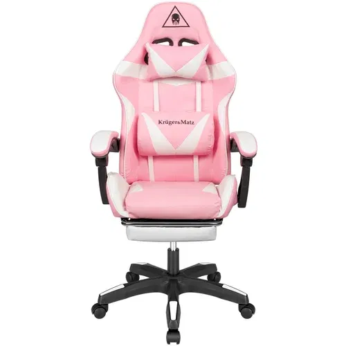  Podesiva tapecirana stolica za računalo za igranje s osloncem za noge GX-150 ružičasta