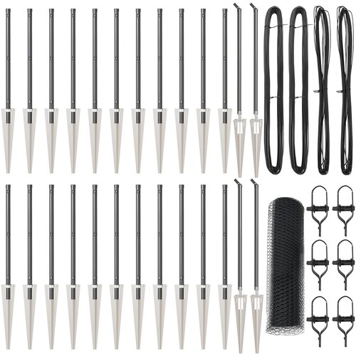 vidaXL šesterokotna ograja Siva 1x50 m Jeklo, ograjni stebri z bodicami 13 kos Ø32 mm 120 cm Galvanizirano jeklo Cene