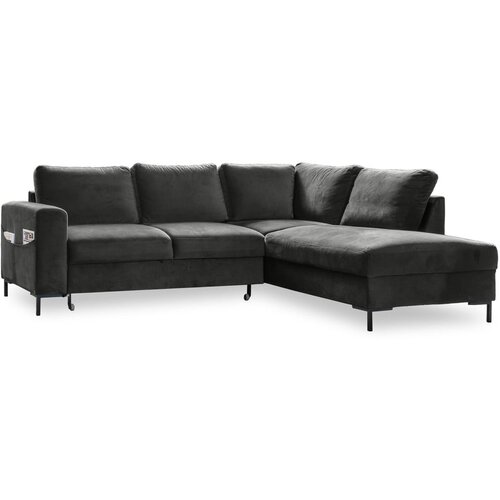 Miuform Tamno siva bar&amp;scaron;unasti sklopiva kutna garnitura (s desnim kutom) Lofty Lilly &amp;ndash; Slike