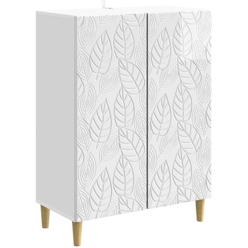 vidaXL Postol Bijela visokog sjaja 66 x 34 5 x 90 cm Konstruirano drvo - Visoko sjajno bijela Cijene