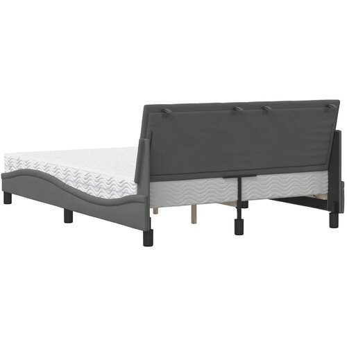  Krevet s madracem Hanko tamnosivi 140x190 cm od tkanine Slike