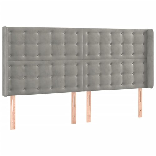 Maison Chic vzglavna omarica - nočna omarica - posteljna omarica z u&amp;scaron;esi svetlo sivo 183x16x118/128 cm žamet, (21708043) Slike
