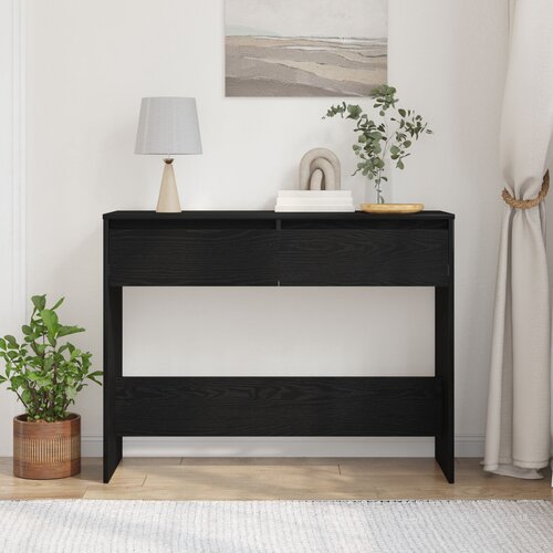 vidaXL Konzolni Stol Crni Hrast Konstruirano drvo 100 x 35 x 76.8 cm Cijene