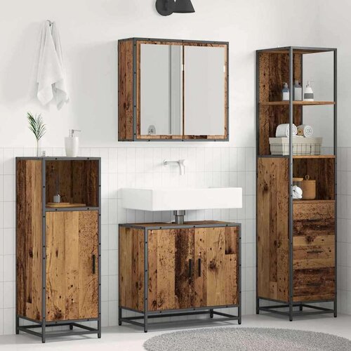 VidaXL set namje&amp;scaron;taja za kupaonicu 3 pcs staro drvo 65 x 33 x 60 cm Slike